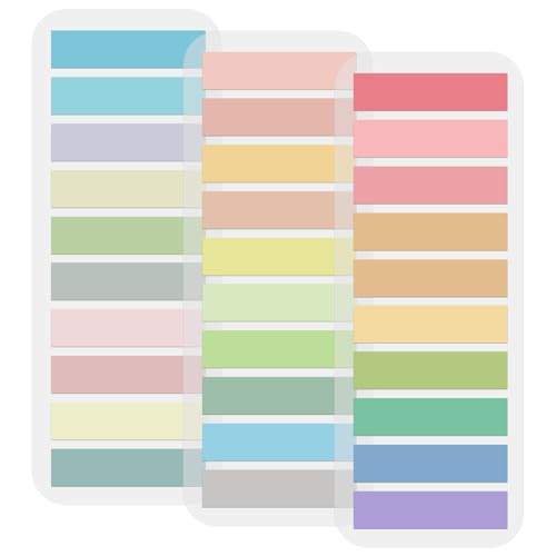 600 Stück Haftstreifen, 3 Stile Haftnotizen Tabs Sticky Notes Klein Haftmarker Pastell Klebezettel Selbstklebend Beschreibbar für Schule Seitenmarkierung Lesezeichen (Mehrfarbig)