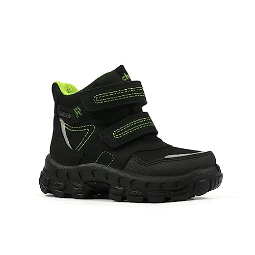 Richter Kinderschuhe Davos Schneestiefel, Black/Lime, 36 EU