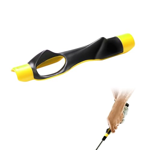 flintronic Golf-Griff-Trainingshilfe, Grifftrainer, Golf Schwungtrainer, Arm-Band Schwung Haltungskorrektur Praxis Ausrichtung für Golf Anfänger (Gelb)