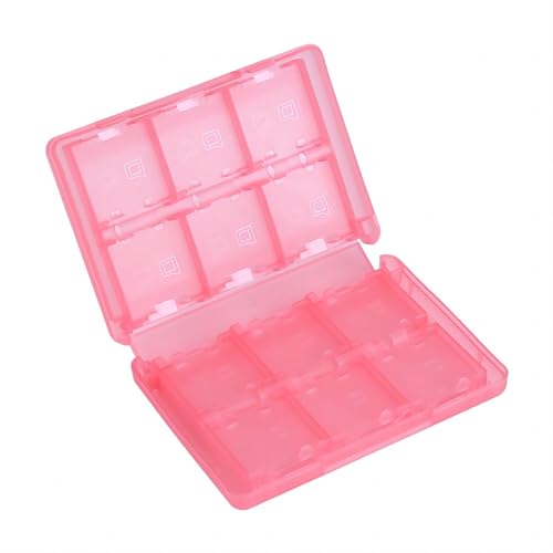 VIFER Game Card Aufbewahrungsbox 28 in 1 Spiel Speicherkartenetui Kunststoff Spiele Karten Box Aufbewahrungsetui für Nintendo 3DS DSL DSI LL (Rosa)