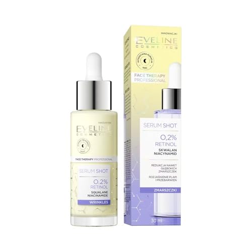 Eveline Cosmetics Face Therapy Professional Anti-Aging Serum Shot mit 0,2% Retinol für Gesicht, Hals & Dekolleté - Straffende & Feuchtigkeitsspendende Behandlung, 30ml