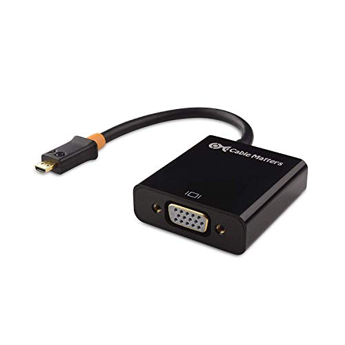 Cable Matters Mikro HDMI auf VGA Adapter (Mikro HDMI auf VGA Konverter, Micro HDMI auf VGA Adapter) für 1920x1080p 60Hz - Schwarz