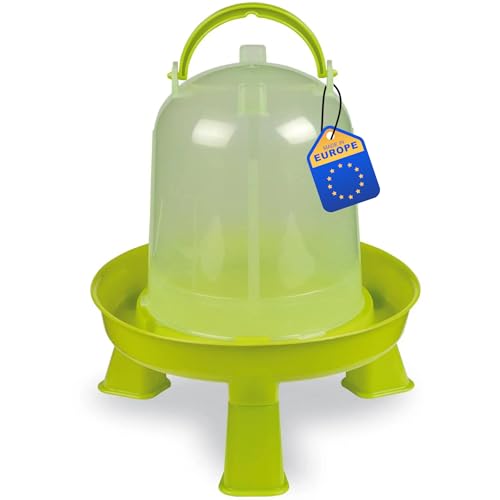 Agrarzone Hühnertränke mit Füßen 8 Liter grün - robuste Geflügeltränke mit Füllstandsanzeige - automatische Wassertränke Hühner & Geflügel - Tränke Hühner Zubehör