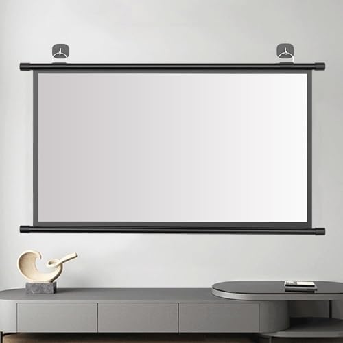HJXGQJM 30", 40", 50", 60", 72" Tragbar Projektor Leinwand, Rolloleinwand for Beamer, Rollo, Projektoren, Projector Screen for Heimkino Tagungsraum Hochzeiten,Wandmontierte Projektionswand(4:3,60")