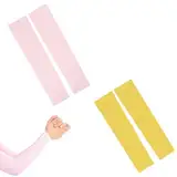 MKEAWWU 2 Paar Armschoner Kinder Armstulpen Anti UV Sonnenschutz Ärmel Kompressionsärmel Jungen Arm Sleeves Gaming Mädchen Volleyball Armschoner Für Kinder Armschutz Sonnenschutz Eis-Seiden-Ärmel