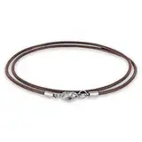 Auroris Echtleder Kette 2 mm mit Karabinerverschluss aus Edelstahl Farbe/Länge wählbar - braun / 50 cm
