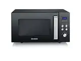 SEVERIN 2-in-1 Mikrowelle mit Grill, Grillen auf 2 Ebenen, flacher Glasboden statt Drehteller, XXL-Nutzfläche, leichte Reinigung, 9 Automatikprogramme, Mikrowellengerät, 25L, Schwarz, MW 7763