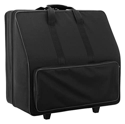 Alpenklang 120-Bass Akkordeon Koffer/Trolley (Akkordeontrolley, Holzkern, weiche Plüsch-Polsterung, 56 x 50 x 33 cm, festes wasserabweichendes Oberflächenmaterial) schwarz