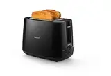 Philips Toaster – 2 Toastschlitze, 8 Stufen, Brötchenaufsatz, Auftaufunktion, Liftfunktion, Abschaltautomatik, schwarz (HD2581/90)