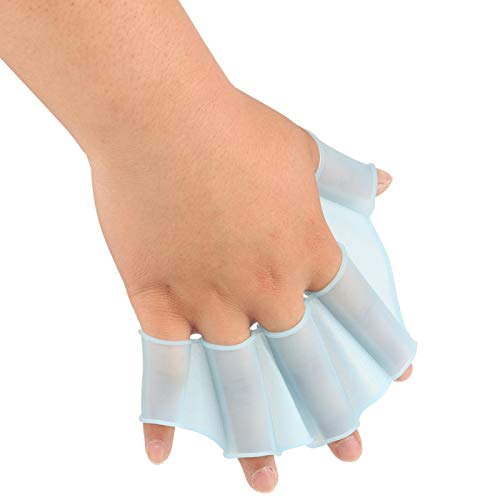 Alvinlite Schwimmhandschuhe mit Schwimmhäuten Fingerflossen Flossen Schwimmtraining Surfen Tauchen Wasserübungen(Medium)