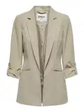 ONLY Damen Blazer ONLKayle Orleen Sakko mit Dreiviertel-Ärmeln 15218743 Oxford Tan 42