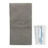 Jubilofex aus Fahrzeuglizenzdokument - Lizenzkartenhalter für Papierkram aus Leder, Autozubehör innen natürlich und schön für Quittung, Schlüssel, Führerschein, Karte von, grau, riferimento alla