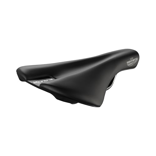 Selle San Marco Mantra Manganese - Fahrradsattel für Enduro, Gravel, Trail, Off-Road, Anatomisches Loch mit Schutzabdeckung, Flache Form, Manganrahmen - Schwarz, Größe L2