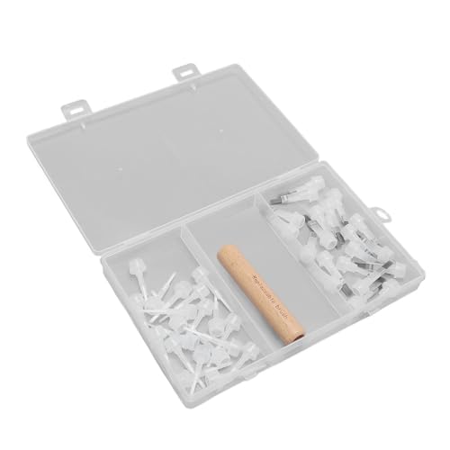 40 Stcs Nagelbürstenköpfe mit Zwei Beendetem Holzgriff, aus Hochwertigem Holz Gefertigt, Pinsel -Set für Nagelkunstkreationen, Nagelkunststift für Anfänger und Profis mit