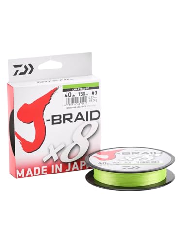 Daiwa J-Braid X8 0,18mm 12,5Kg 300m Chartreuse Geflochtene Schnur