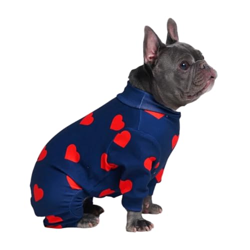 Spark Paws Hunde-Pyjamas - Gefertigt für das Wohlbefinden Ihres Hundes: Signature 4-Wege-Stretch-Material, Beruhigendes Fleece-Innenfutter und Präzise Passformtechnologie - Hearts - XL