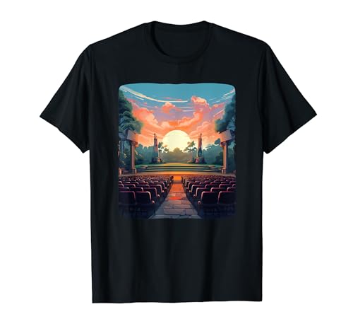 Lustiger Sonnenuntergang mit Open-Air-Theater-Kostüm T-Shirt