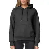 Smith & Solo Hoodie Damen – Kapuzenpullover Frauen Baumwolle Long, mit Kapuze Pullover Sweatshirt Rundhals, Slim Fit Freizeit Sport Langarmshirt, Hoodies Training - Pulli Streetwear (M, Anthrazit)