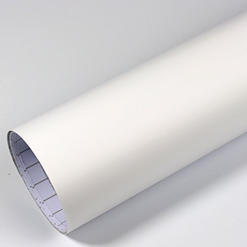 Rapid Teck® 5,26€/m Premium Matt Weiß - 1m x 1,52m - Blasenfrei mit Luftkanälen - Auto Folierung - Car Wrapping Folie - Schwarze Folie Auto
