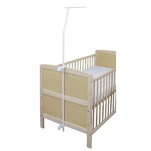 Baby Delux Himmelstange Himmelhalter universell weiß für Babybett Kinderbett Beistellbett Wiege mit Klemme für Himmel