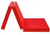 Badenia Trendline Gästematratze 3-teilige Klappmatratze mit strapazierfähigem Microfaser Bezug, Öko-Tex zertifiziert, 190 x 60 cm , rot, produziert nach deutschem Qualitätsstandard