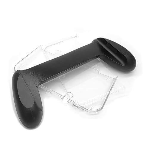 Custom New3DSXL Handgriffe + schützende Kristallschale, für neue 3DS New3DS XL/LL 3DSXL 3DSLL Handkonsole, rutschfester Komfort-Gaming-Griff + geteiltes transparentes Hartschalengehäuse, kratzfest,