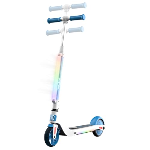 MEGA MOTION Elektroroller für Kinder, Unterstützter Roller, E Scooter höchste 8 km/h, 3 einstellbare Höhen von 795 bis 895 mm, 5,5'' Räder, Lichtleiste,geeignet für Kinder im Alter von 6 bis 12 Jahren