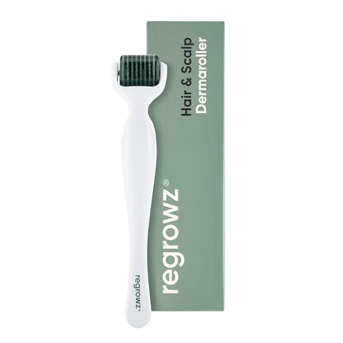 Regrowz Dermaroller für Haarwachstum 0,3 mm – 192 Titan-Nadeln – Bartroller & Dermaroller Haarwachstum Männer & Frauen – Micro Needling Roller