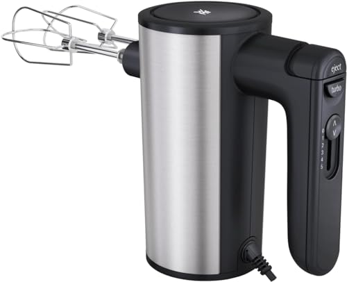 WMF Kult X Edition Handrührer, Handrührgerät, Quirl mit 5 Geschwindigkeitsstufen, Turbofunktion, Handmixer 400 W, Cromargan matt, schwarz