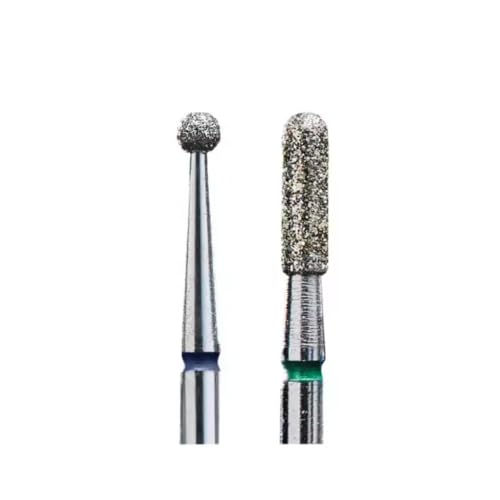 STALEKS Pro Diamant-Nagelbohrer-Bit Set: Kugel & Zylinder Design – mittelblau & abgerundet – Professionelle Nagelpflege für Salon und Zuhause, 2,5 mm & 1,4 mm – 2-teiliges Set