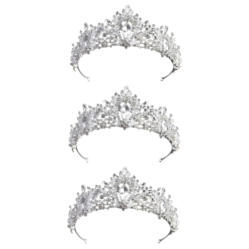 FOMIYES 3 Stück Brautkrone Hochzeitskrone Tiara Krone Für Frauen Brauttiara Kristall Haarkrone Hochzeit Tiara Hochzeit Haarschmuck