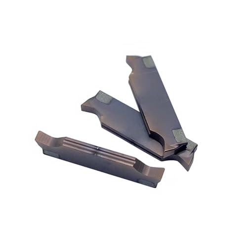Hunricho 10pcs MGGN250 -JM2,5mm breite Hartmetall-Haube Inserts Grooving Cut-Off Inserts Feines Schleifen Nuten Teil-Off Inserts für Stahl für MGEHR/MGIVR Nuten Cut-Off Inserts (MGGN250-JM LF60)