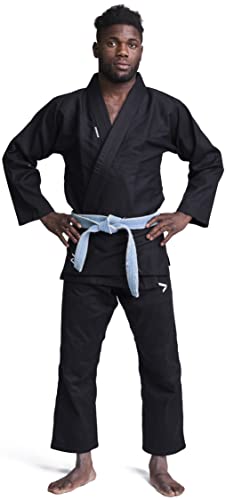 Ippon Gear BJJ GI Brazilian [Größe A2L Pearl-Weave Material 350gr/m² Stoffdichte Reißfestes Material mit versiegelten Nähten] schwarz Rookie