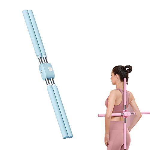 YGMXZL Yoga Haltungskorrektur Stöcke,Bodybuilding Yoga Pilates Stick,Buckel Korrekturstab für Hause Ganzkörpertraining,Fitnessstudio,Stretch,Sculpt (Blau)