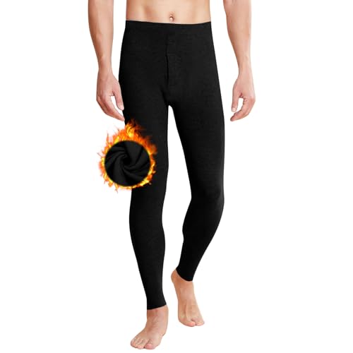 Lange Unterhosen Herren,Double-Sided Fleece Thermohose Herren Thermounterwäsche Herren Thermounterhose Herren Lang Skiunterwäsche Herren Unterhosen Männer Lang Thermo Hose Herren für Winter (XL)