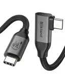 Silkland USB4 Kabel mit Thunderbolt 4 Kabel 1.5M, 40Gbps Datenkabel USBC Winkel, 8K@60Hz 4K@144Hz Videokabel USBC, 240W 48V/5A PD3.1 Ladekabel für MacBook Pro, iPad, Dock, SSD, iPhone 16/15 Pro Max