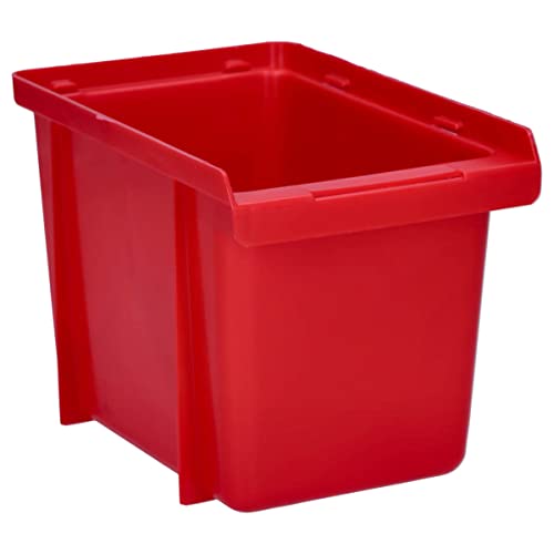 10 Stück Voxura Lagersichtbox Stapelbox Verpackungsdose Unterteil rot 184x124x132mm