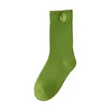 XTBFOOJ Sportsocken Grüne kleine Damensocken frisch gebürsteter, dicker Baumwolle Sneaker Socken Weihnachten (3-Green, One Size) Boot Socks