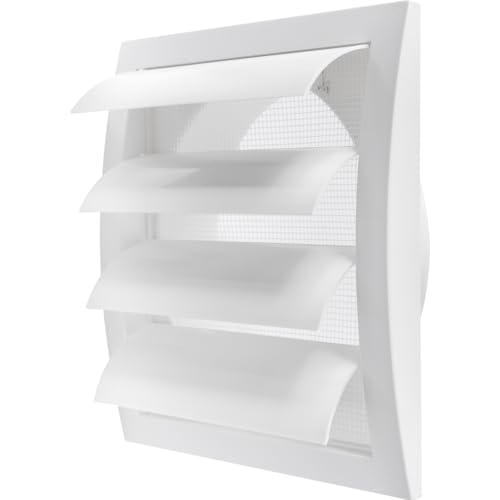 Ø150mm 190x190 mm Lüftungsgitter mit integriertem Schädlingsschutz, stabil, Lüftungsgitter, HVAC Lüftungsschlitzabdeckung (Ø150mm, Weiß)