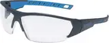 Uvex Schutzbrille i-Works - Kratzfest und beschlagfrei - leichte und sportliche Sicherheitsbrille, Arbeitsschutzbrille mit UV-Schutz - anthrazit-blau/transparent