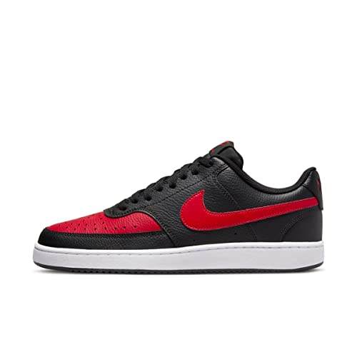 NIKE Herren Court Vision Low Sneaker, Rot-weiß schwarz/Universität, 48.5 EU