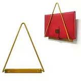 ZAHD 1 Stück Dreieck Stabil Zeitschriftenhalter Metall Dreieck Bücherregal Zeitungshalter für die Wand Goldene Metall-Hänge-Wand-Dreieck-Magazinhalter für praktische Büro- oder Wohnraumgestaltung