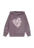 s.Oliver Mädchen 2149399 Sweatshirt mit Kapuze und Glitzerprint, 4873 Lila, 128/134