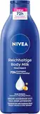 NIVEA Reichhaltige Body Milk, intensiv pflegende Körpercreme mit purem Hyaluron, Mandelöl und Tiefenpflege Serum, Lotion für trockene Haut (400 ml)