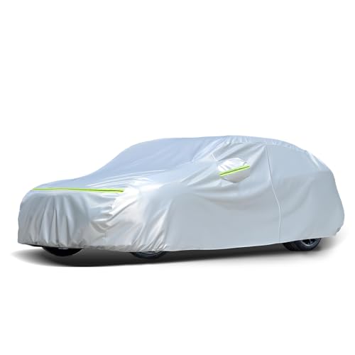 Favoto Autoabdeckung Wasserdicht Sonnenschutz Autogarage - UV-Schutz Staubdicht Kratzfest Kompatibel mit A6 Avant 5er Touring T-Modell Volvo V90 Abdeckplane für Kombi (485-505 cm) Silber
