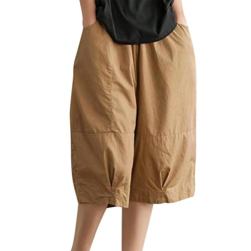 Trainingshose für Damen, Sport, Interview, elastische Taille, bequem, normale Passform, Jeans, Pyjama, khaki, M