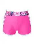 Hedmy Kinder Mädchen Badeshorts Kurze Badehose Strand Wassersport Boardshorts Schnell Trocknendes Schwimmshorts Sport Gymnastik Shorts Gardenia-Rose 110-116