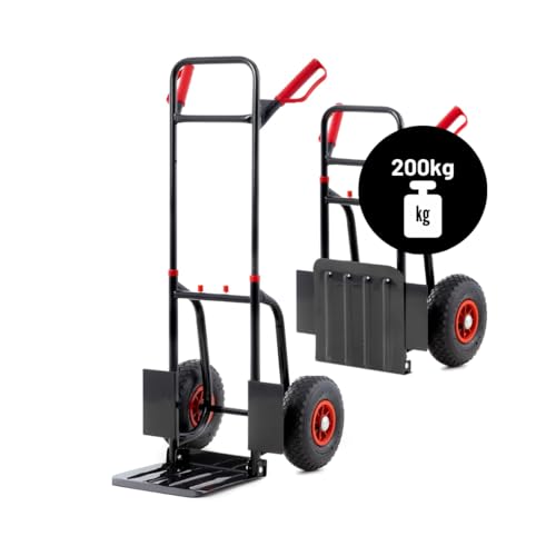 Pallit Sackkarre DIABLO-F klappbar | 200 kg | ergonomische Griffe | Stahlrahmen | Transportkarre Staplerkarre Transportwagen