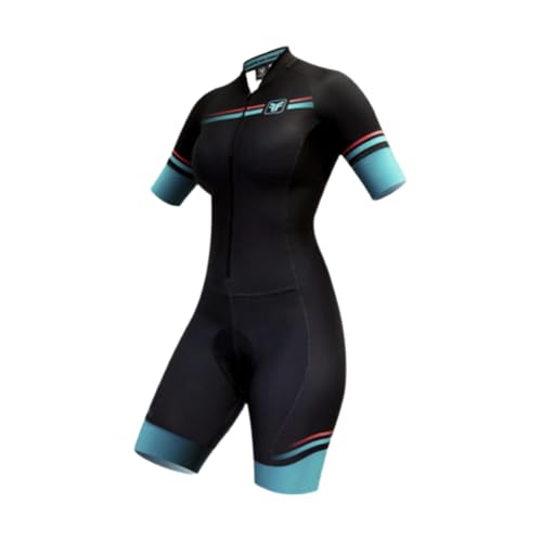 Kurzärmeliger Damen-Skinsuit für Triathlon, Fahrrad, Rennsport, Laufanzug, Badeanzug, Jumpsuits, 9, M