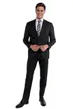 Steffen Klein Herren Anzug Wolle| Business Anzug | schwarz| Regular Fit | Klassischer Stil, Elegant | Bequeme Passform und Professioneller Look | Unvergleichbarer Komfort | Größe: 54